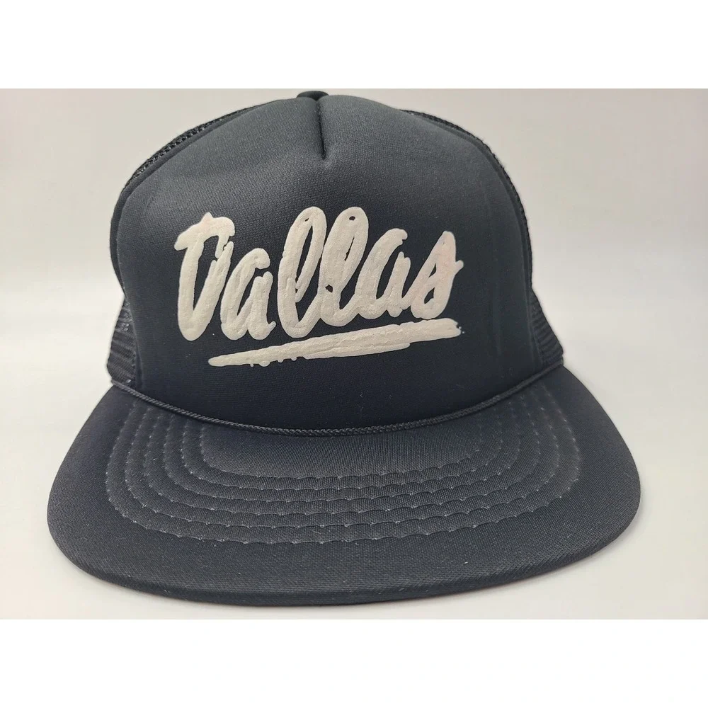 Vintage Dallas Texas Mesh Trucker Snapback Hat Cap Travel Souvenir TX Men‎ Black